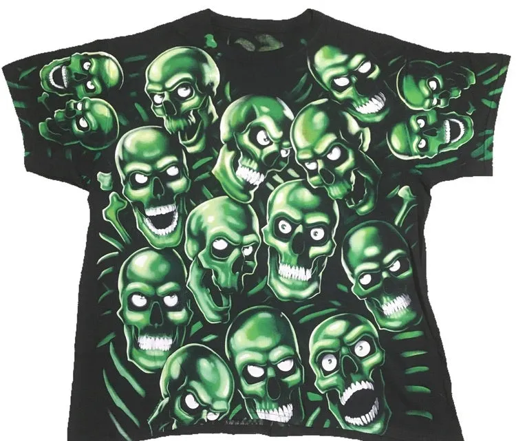 Liquid Blue Skull Tee (Green)