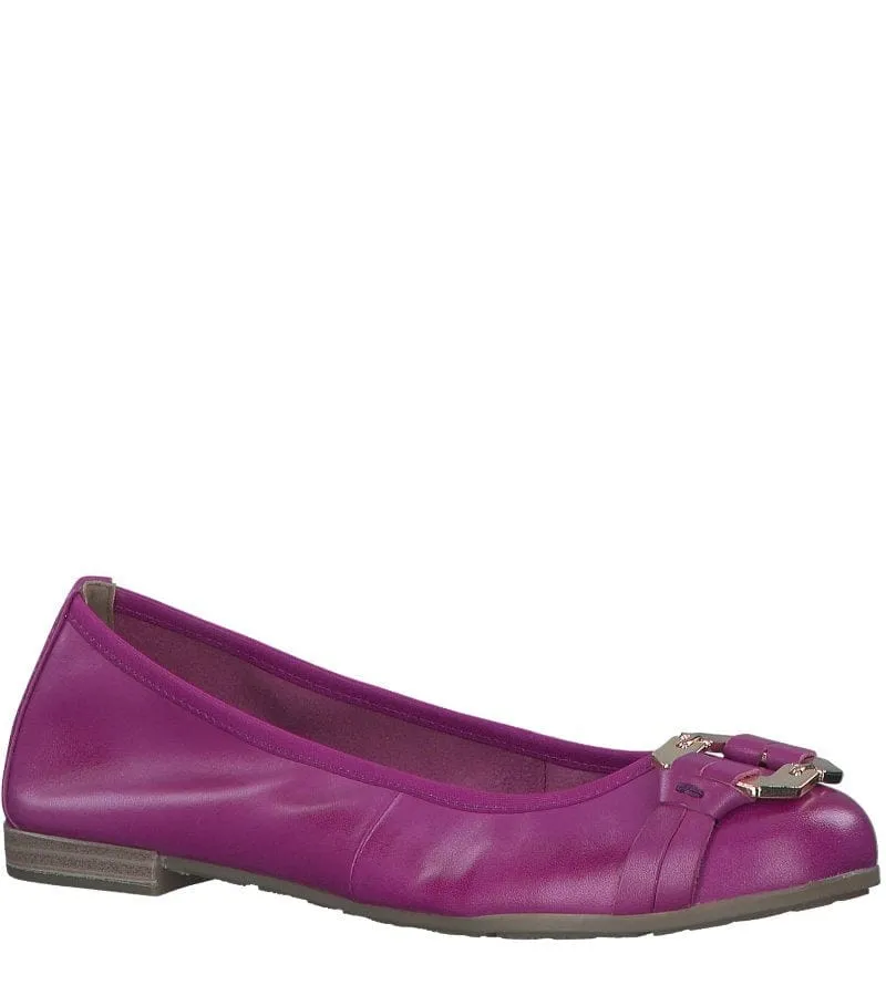 Marco Tozzi Womens Ballet Flats Purple Leather Shoes - 2-22102-42