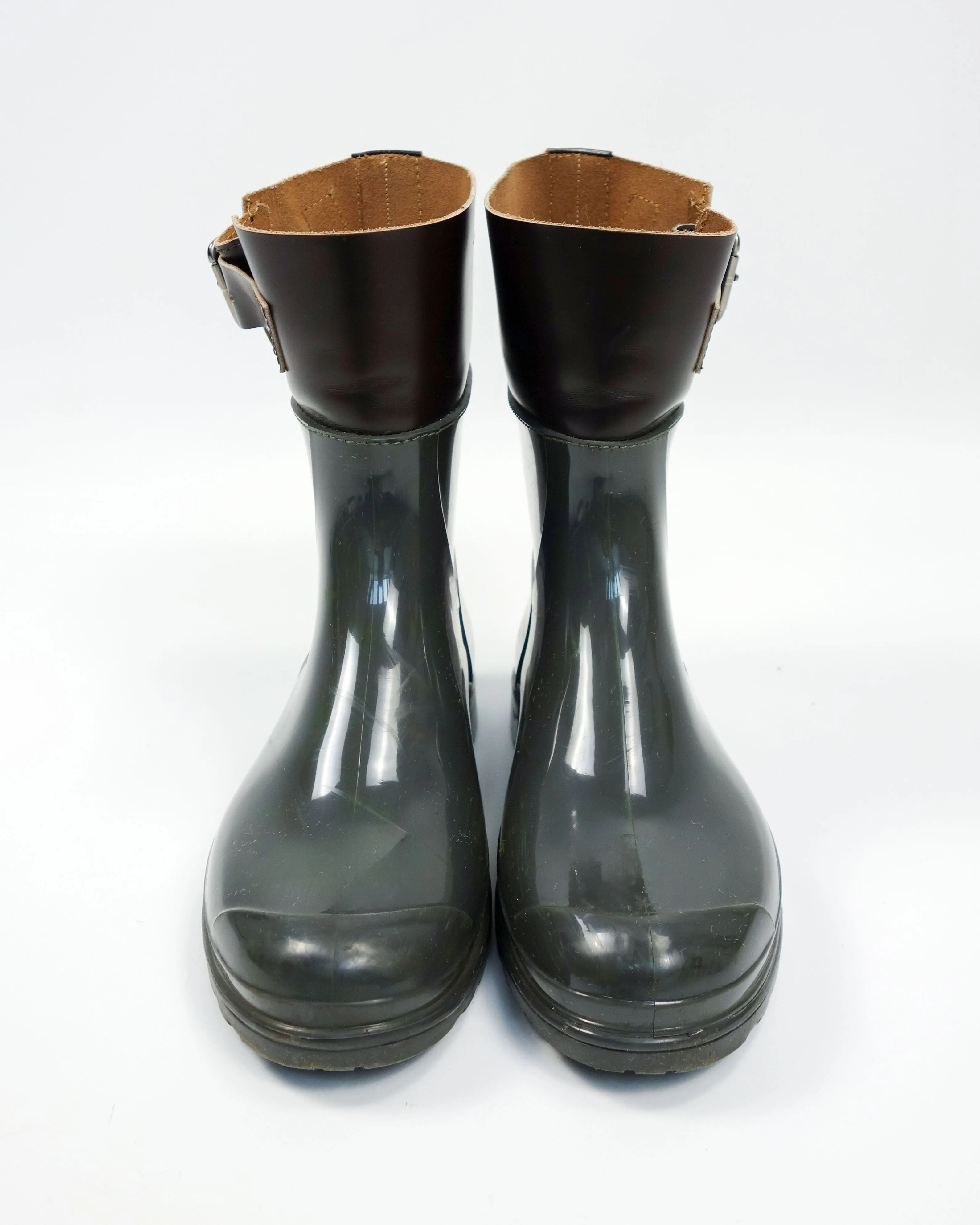 Marni Leather   Rubber Belted Raining Boots 2000's