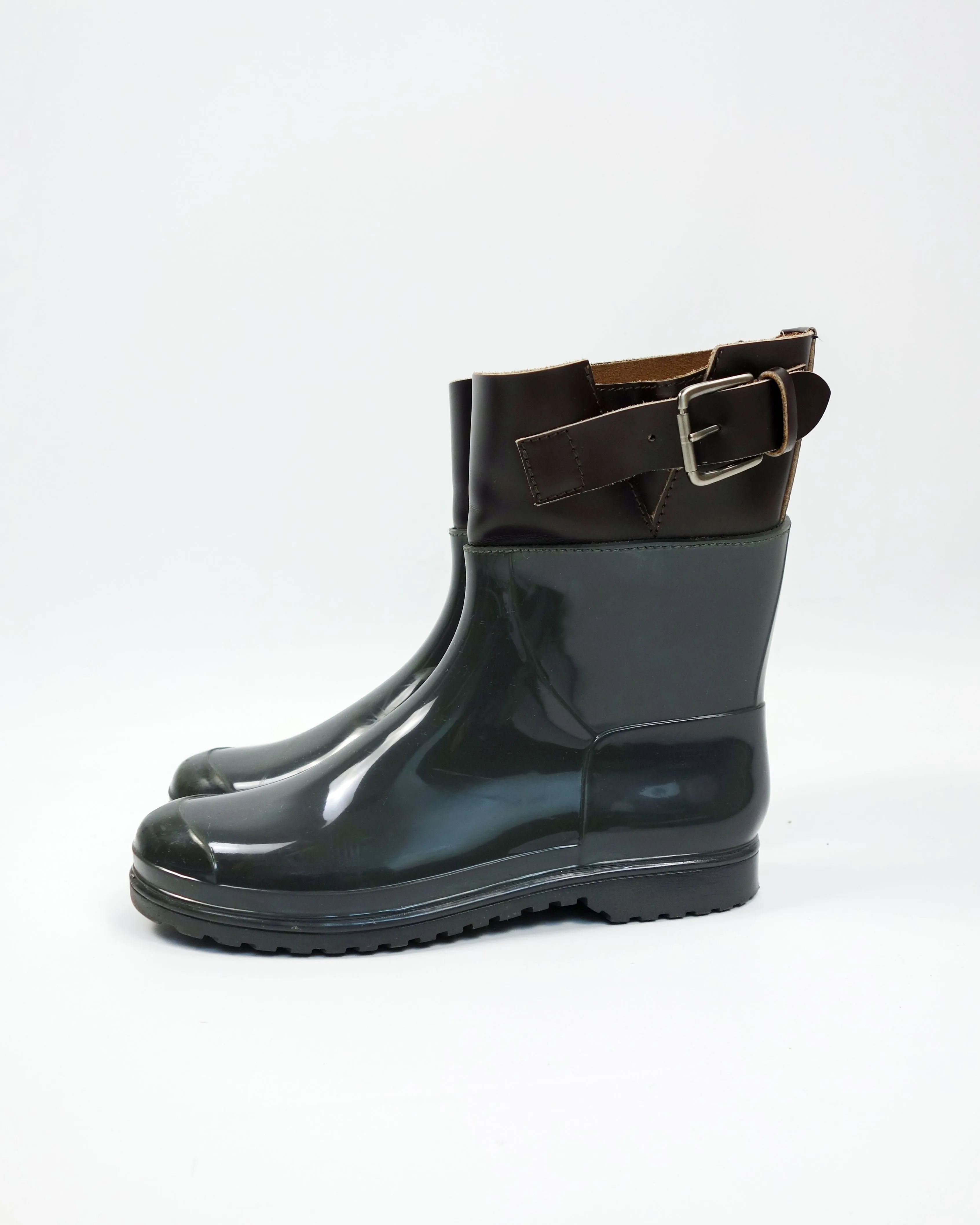 Marni Leather   Rubber Belted Raining Boots 2000's