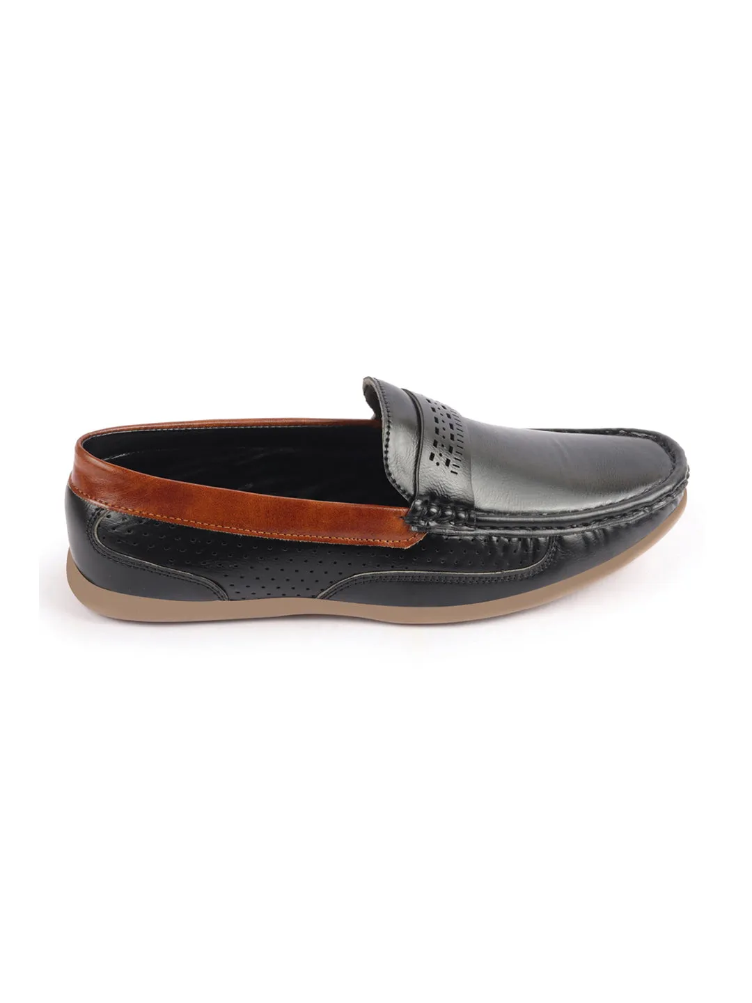 Men Black Casual Slip-On Loafers