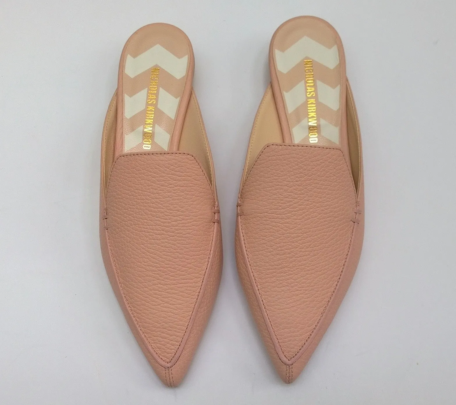 Nicholas Kirkwood Beya Powder Pink Leather Loafers Slipper