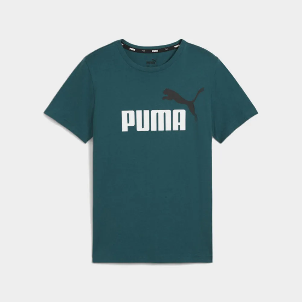 Puma Kids Essentials  2 Tone Logo Tee Green/Multi _ 182023 _ Green