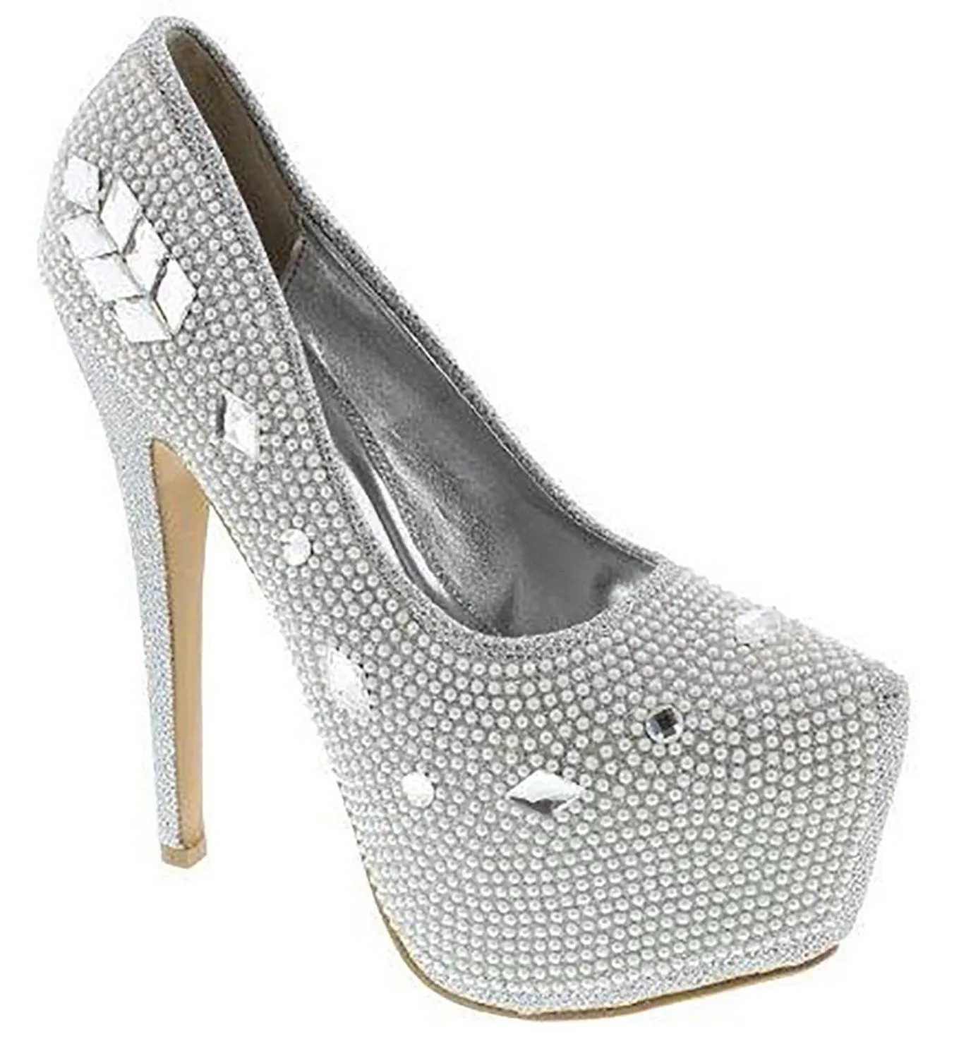 Rhinestone Platform Dressy Stiletto High Heel Pump Women's