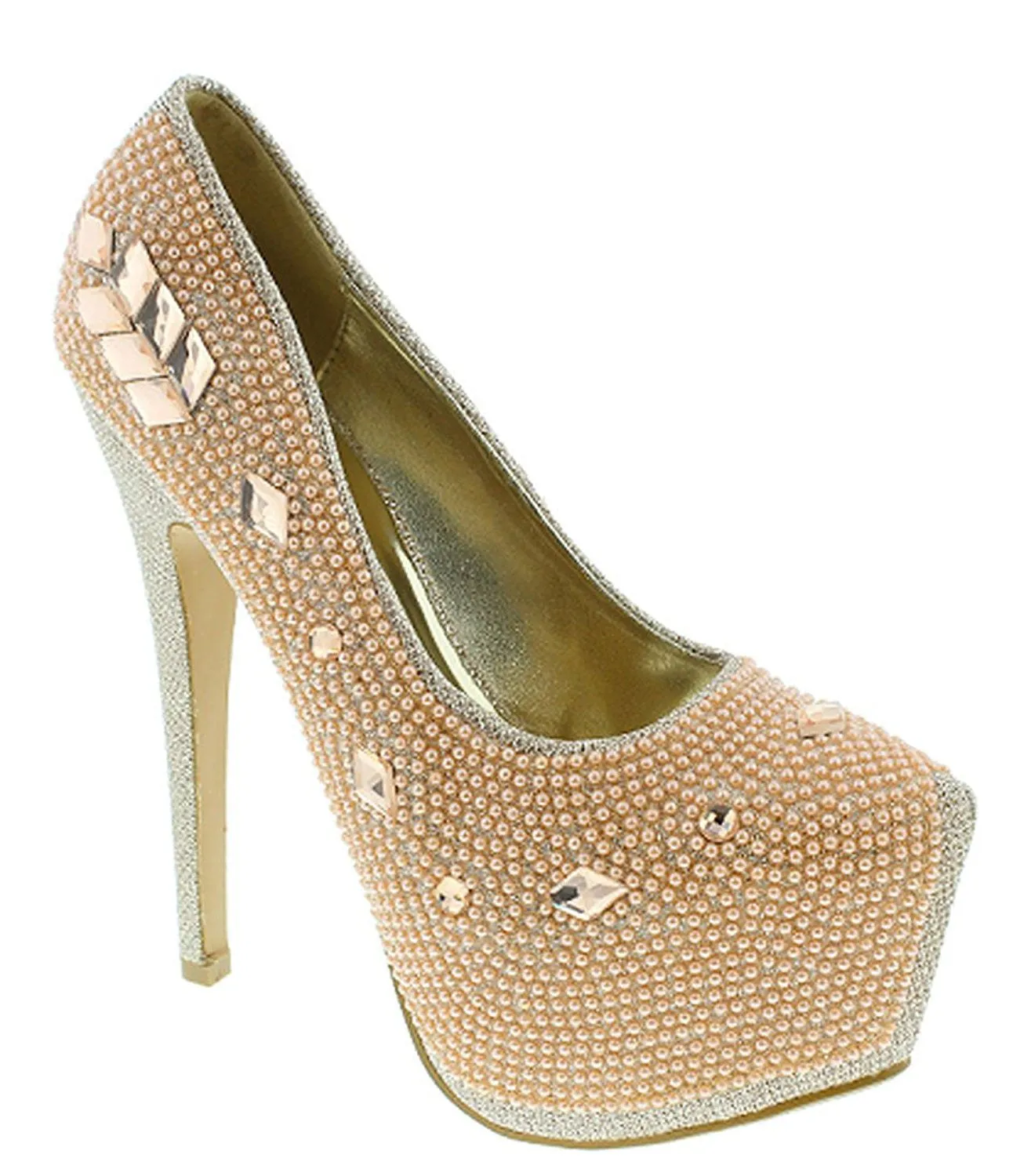 Rhinestone Platform Dressy Stiletto High Heel Pump Women's