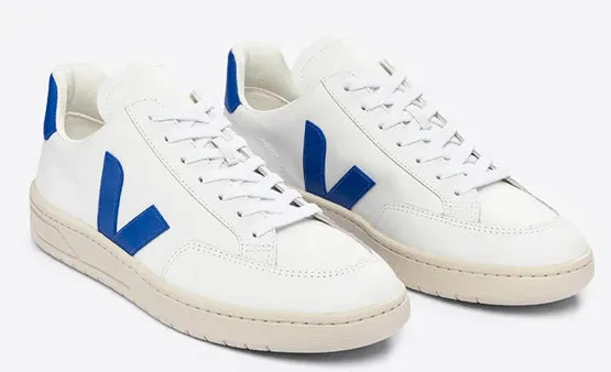 Veja Leather White Paros Blue Sneakers