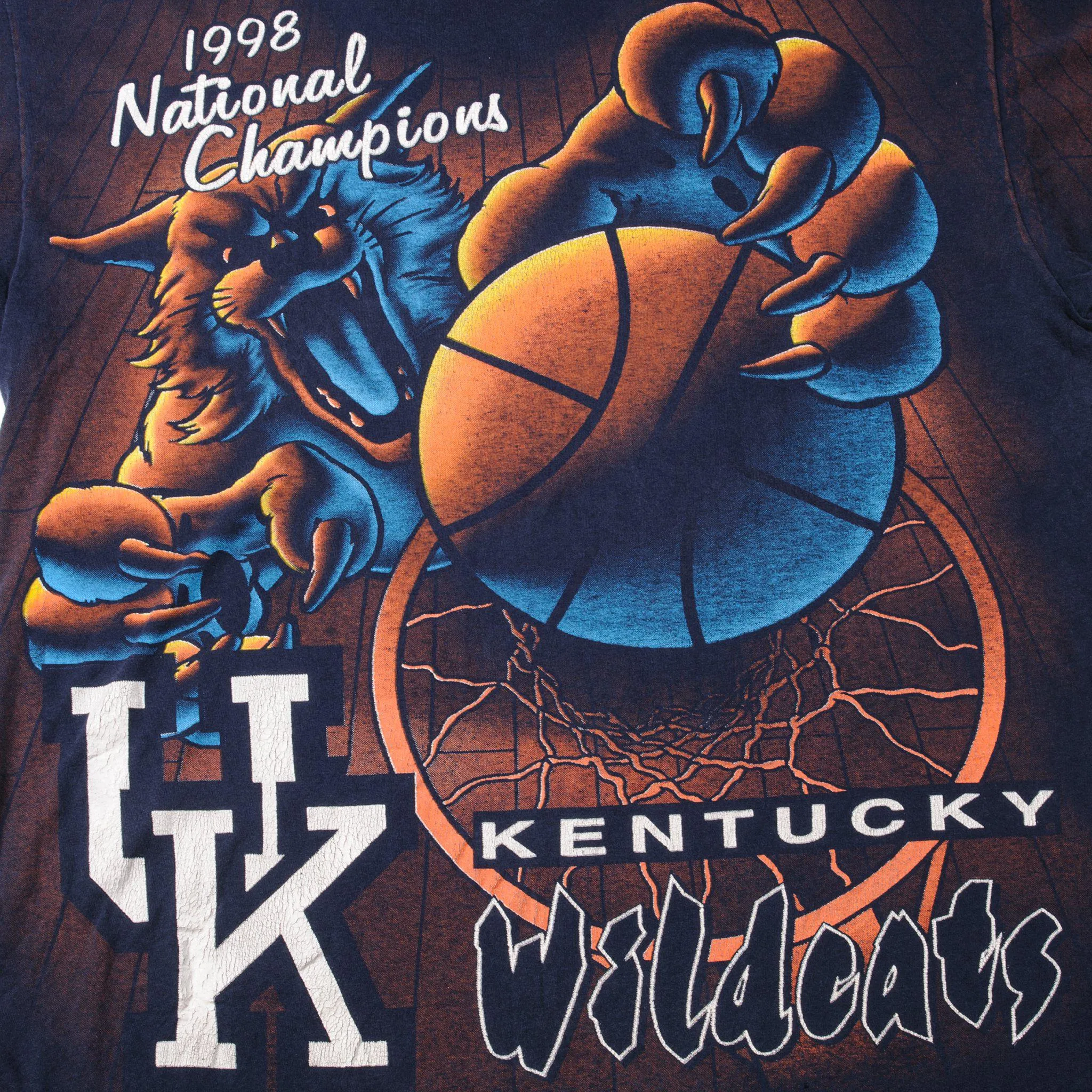 VINTAGE BASKETBALL KENTUCKY WILDCATS TEE SHIRT 1998 SIZE XL