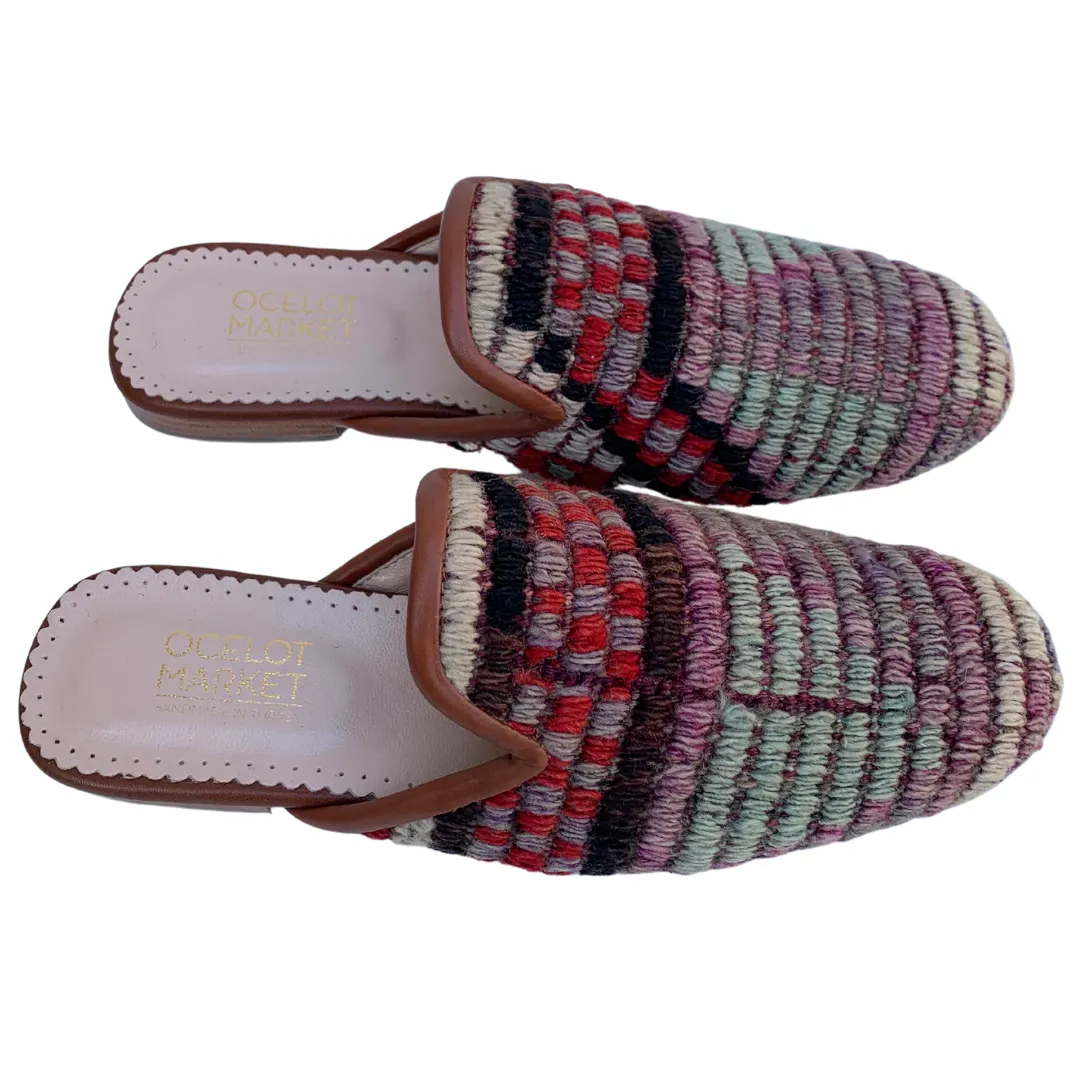 Women's Turkish Kilim Mules | Muted Colors